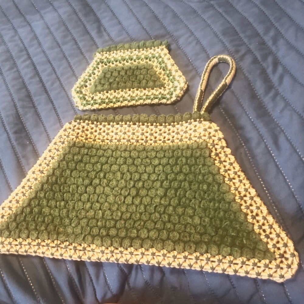 Vintage handmade bag with matching wallet